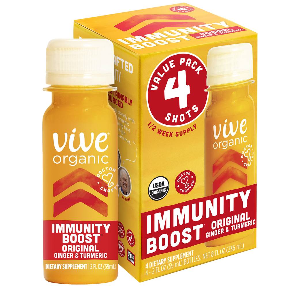 Vive Organic Ginger & Turmeric Immunity Boost Shots