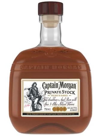 Captain Morgan Private Stock Premium Barrel Fine Caribbean Aged Rum (750 ml)