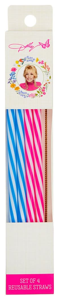 Dolly Parton Spring Reusable Straws 4 Ct
