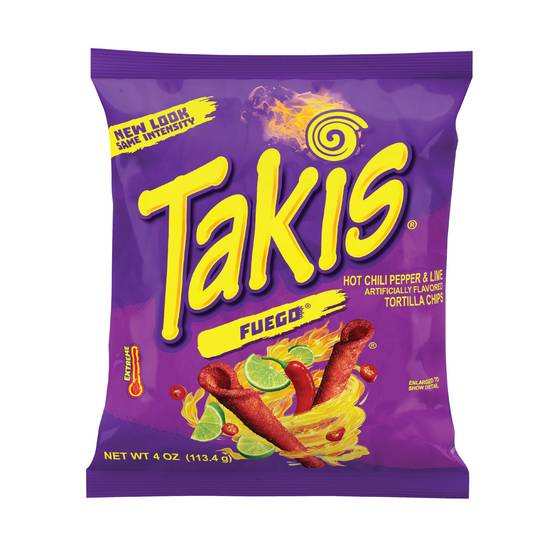 Takis Fuego Hot Chili Pepper & Lime Rolled Tortilla Chips, 4 OZ