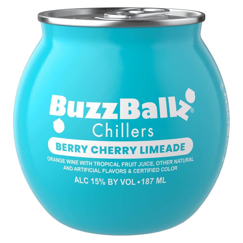 BuzzBallz Chillers Wine Cocktail, Berry Cherry Limeade (187 ml)