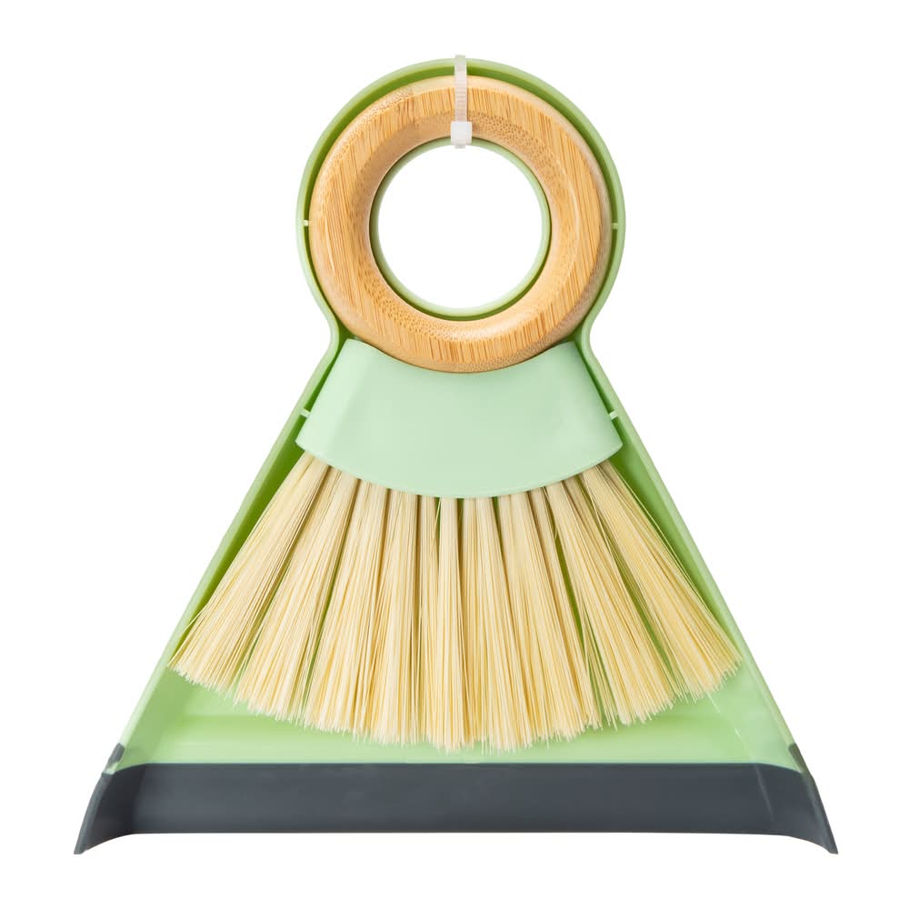 Circle-Handle Broom & Dustpan Set Green
