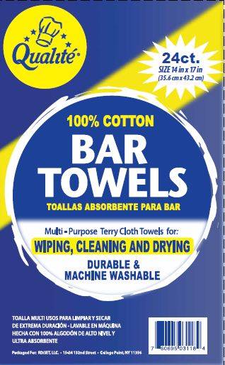 Qualite - Terry Bar Towels - 24-pack (24 Units)