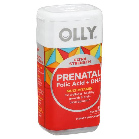 Olly Ultra Strength Prenatal Folic Acid + Dha Multivitamin Softgels