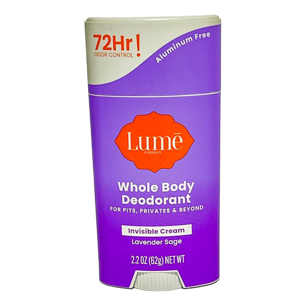 Lume Invisible Cream Deodorant Stick - Lavender Sage - 2.2oz