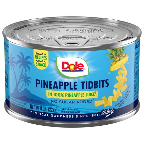 Dole Pineapple Tidbits in 100% Juice (8 oz)