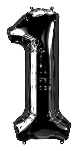 Mayflower Inflated Number 1 Foil Balloon, 34 in, Black