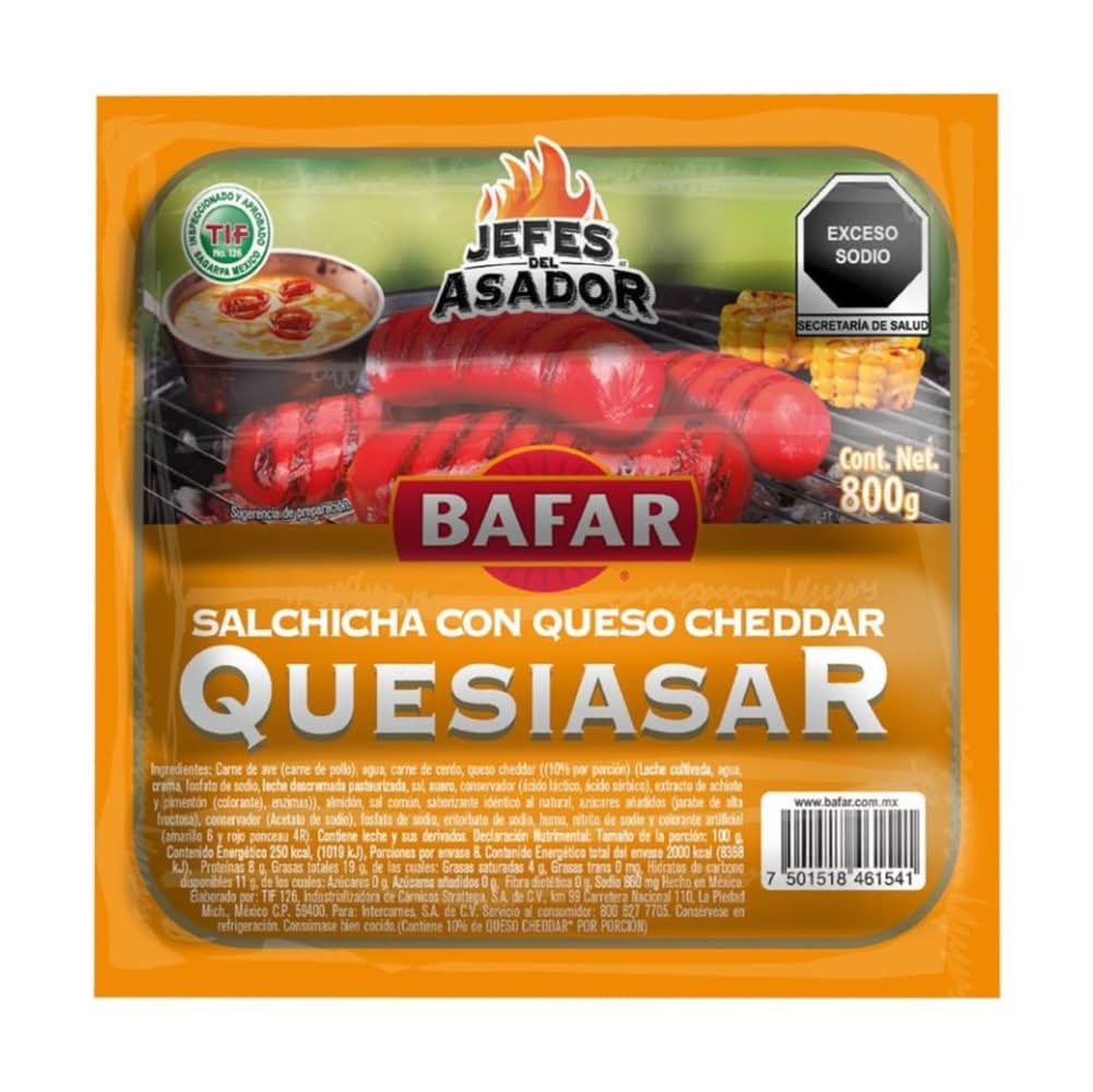 Bafar · Salchicha para asar con queso (800 g)