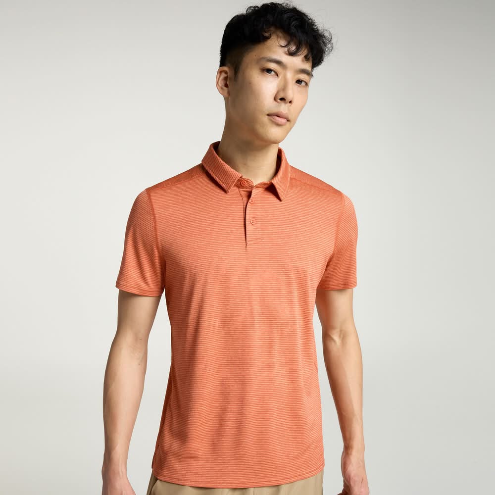DSG Men's Movement Polo T-Shirt (Red Ochre, M)