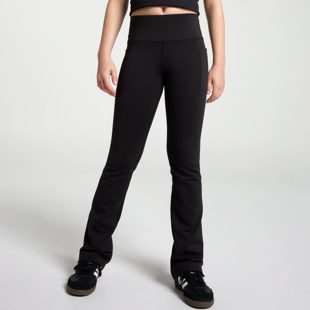 DSG Girls' Momentum Flare Leggings (Pure Black, S)