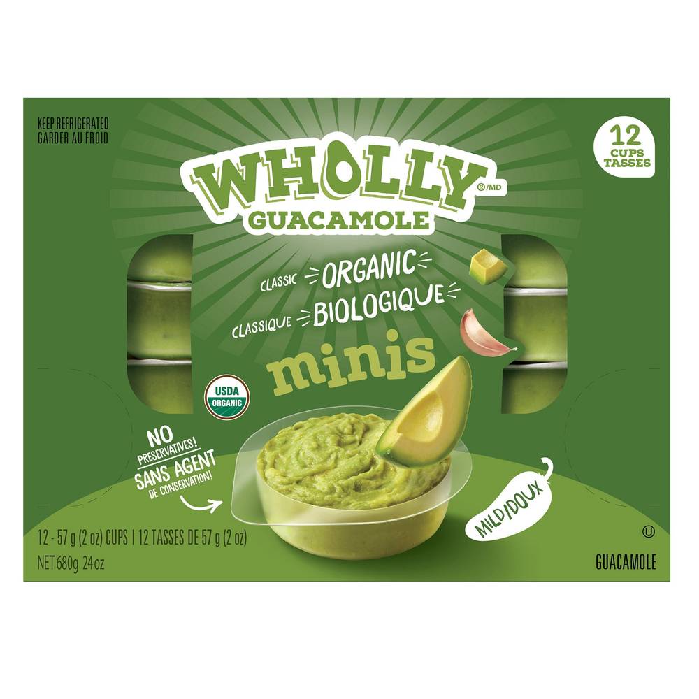 Organic Wholly Guacamole 12 X 57G  Sl 30  9T6H