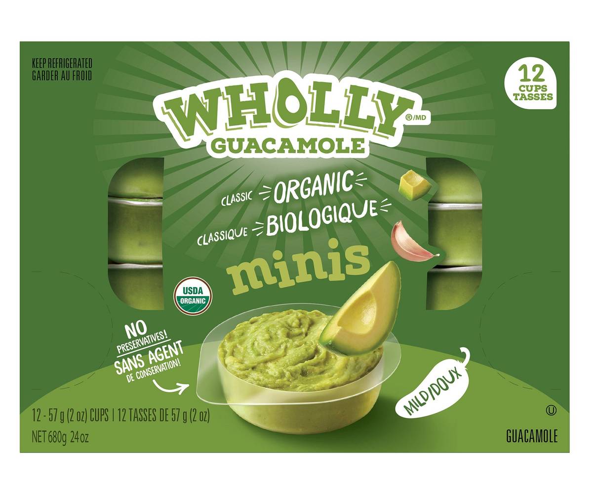 Organic Guacamole 12 X 57G Sl 30 9T6H / WHOLLY Organic Guacamole Minis (12 x 57 g)