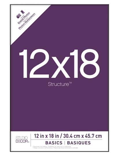 Studio Décor Photo Frame, 12x18", Black