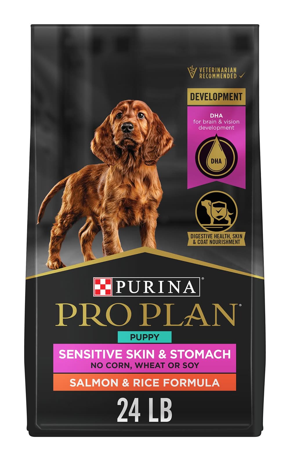 Purina Pro Plan Sensitive Skin and Stomach Dry Dog Food Puppy Salmon and Rice Formula (Flavor: Salmon & Rice, Size: 24 Lb)