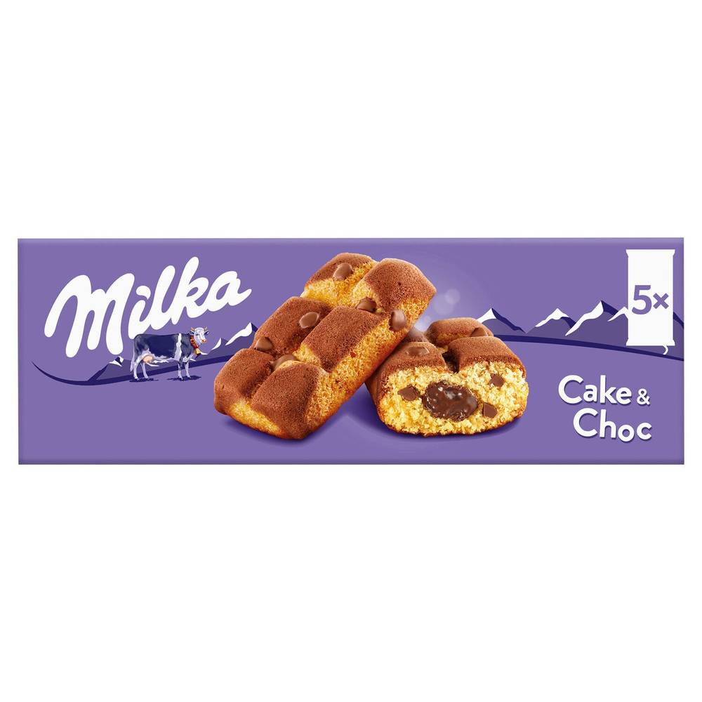 Gâteaux fourrés au chocolat et aux pépites de chocolat Cake & Choc MILKA - La boîte de 5 sachets - 175 g