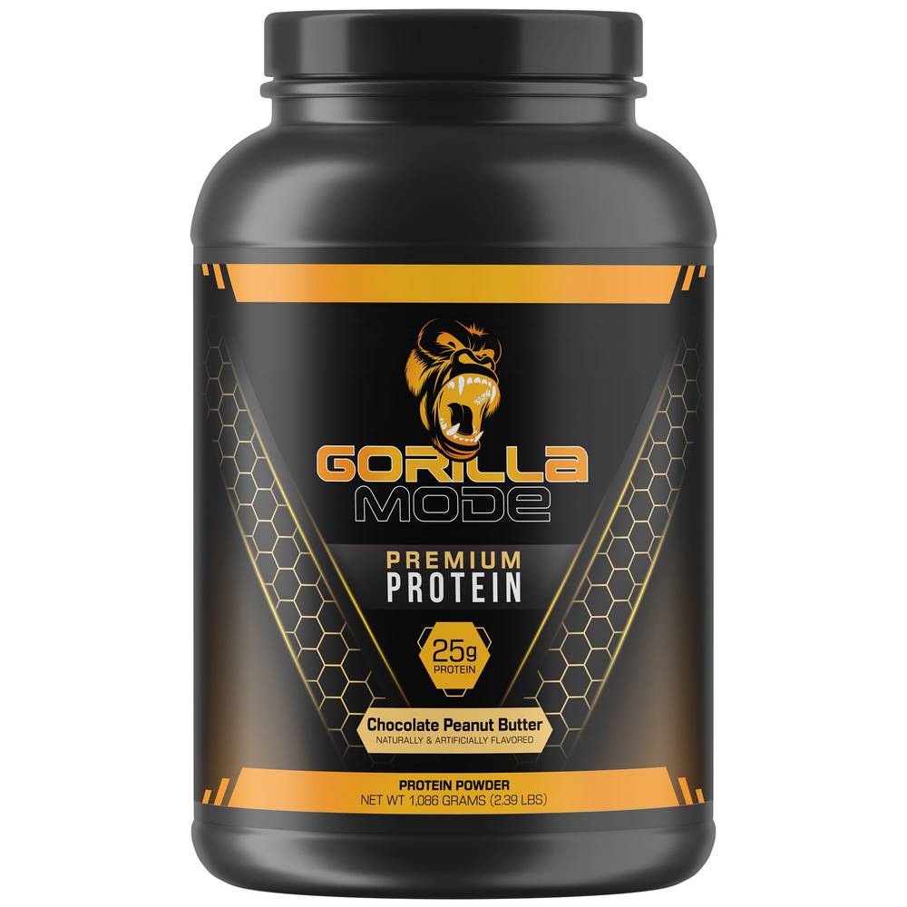 Gorilla Mode Premium Protein Powder, Chocolate Peanut Butter (2.39 lbs)