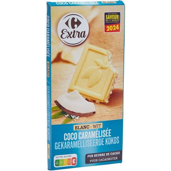 Carrefour Extra - Chocolat blanc (coco caramélisée)