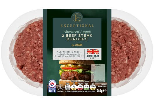 ASDA Exceptional Aberdeen Angus Beef Steak Burgers (2 pack)