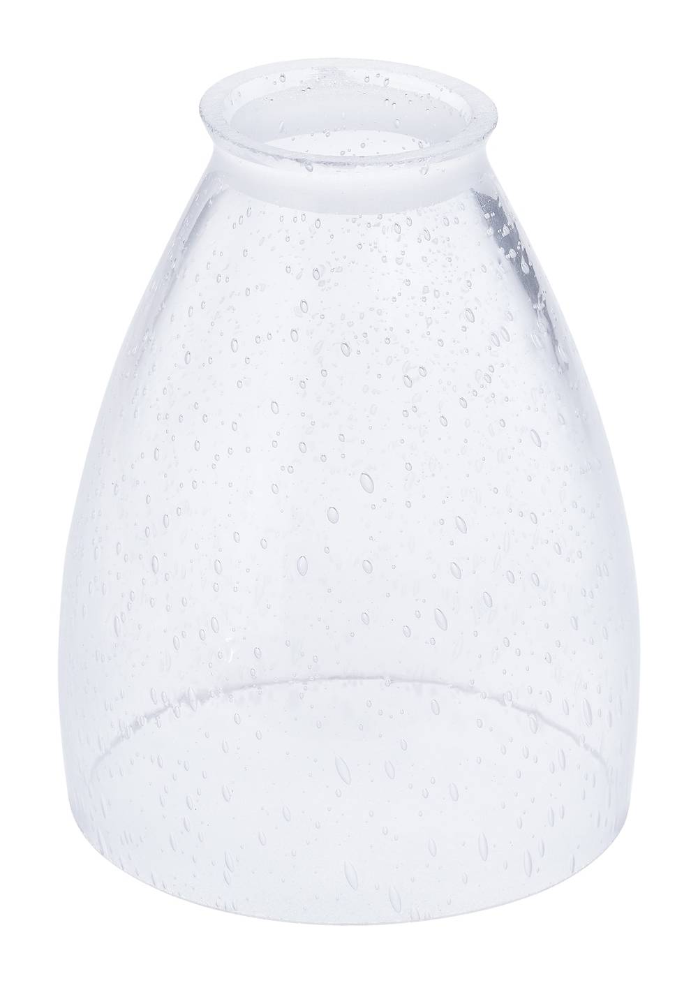 Style Selections 5-in x 4.17-in Drum Seeded Clear glass Vanity light shade with 2-1/4-in Fitter (Lip Fitter) | FL09-014