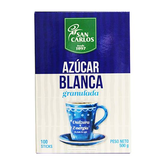 Azúcar Blanca San Carlos 100 Sticks 500 Gr