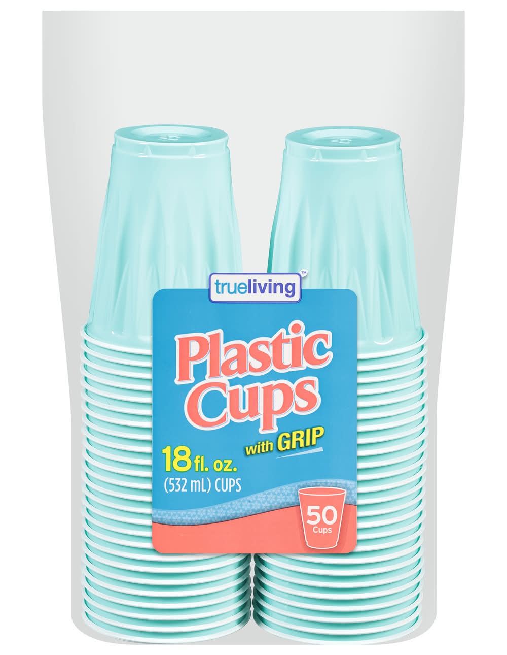 TrueLiving With Grip Plastic Cups (50 ct)