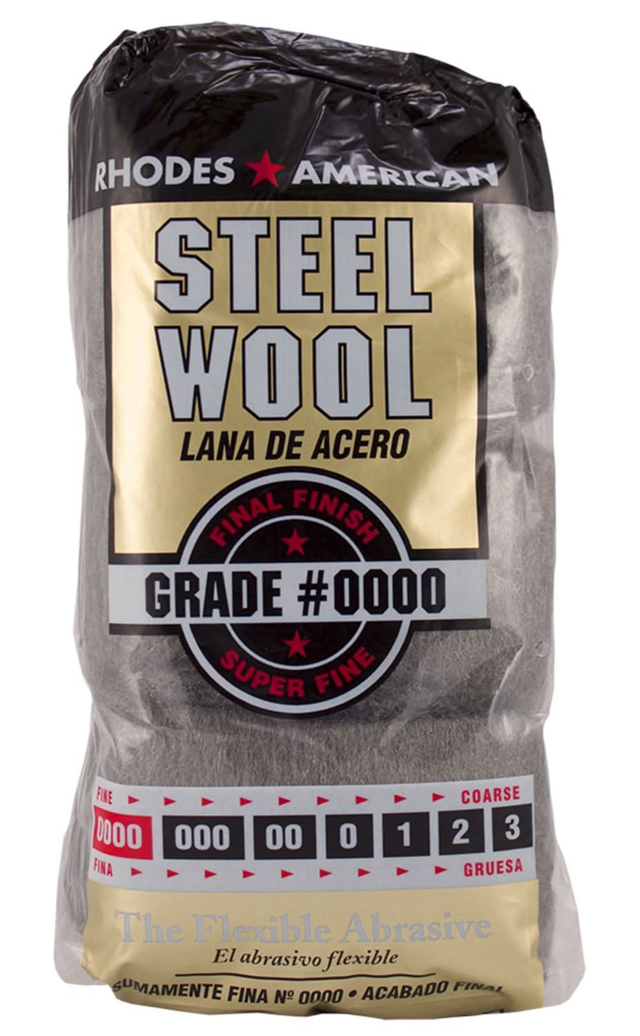 Rhodes American 0000 Grade Super Fine Steel Wool Pad 12 Pk