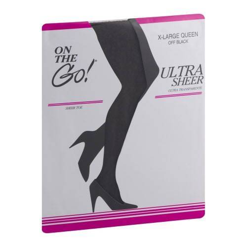 On the Go! Ultra Sheer Pantyhose X-Large Queen Off Black