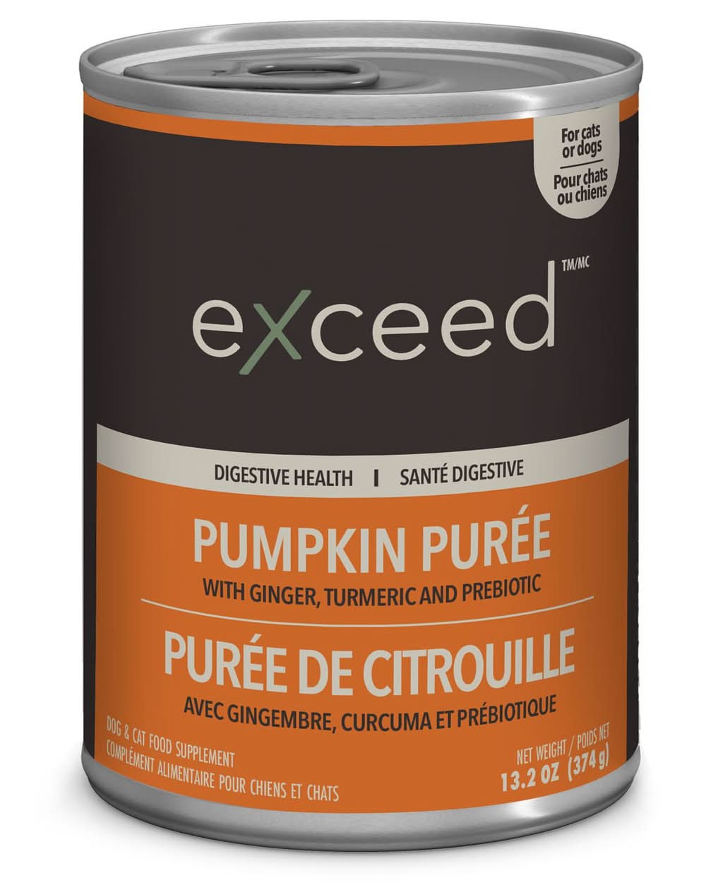 exceed Pumpkin Puree with Ginger Turmeric & Prebiotics Dog & Cat Supplement, 13.2 oz