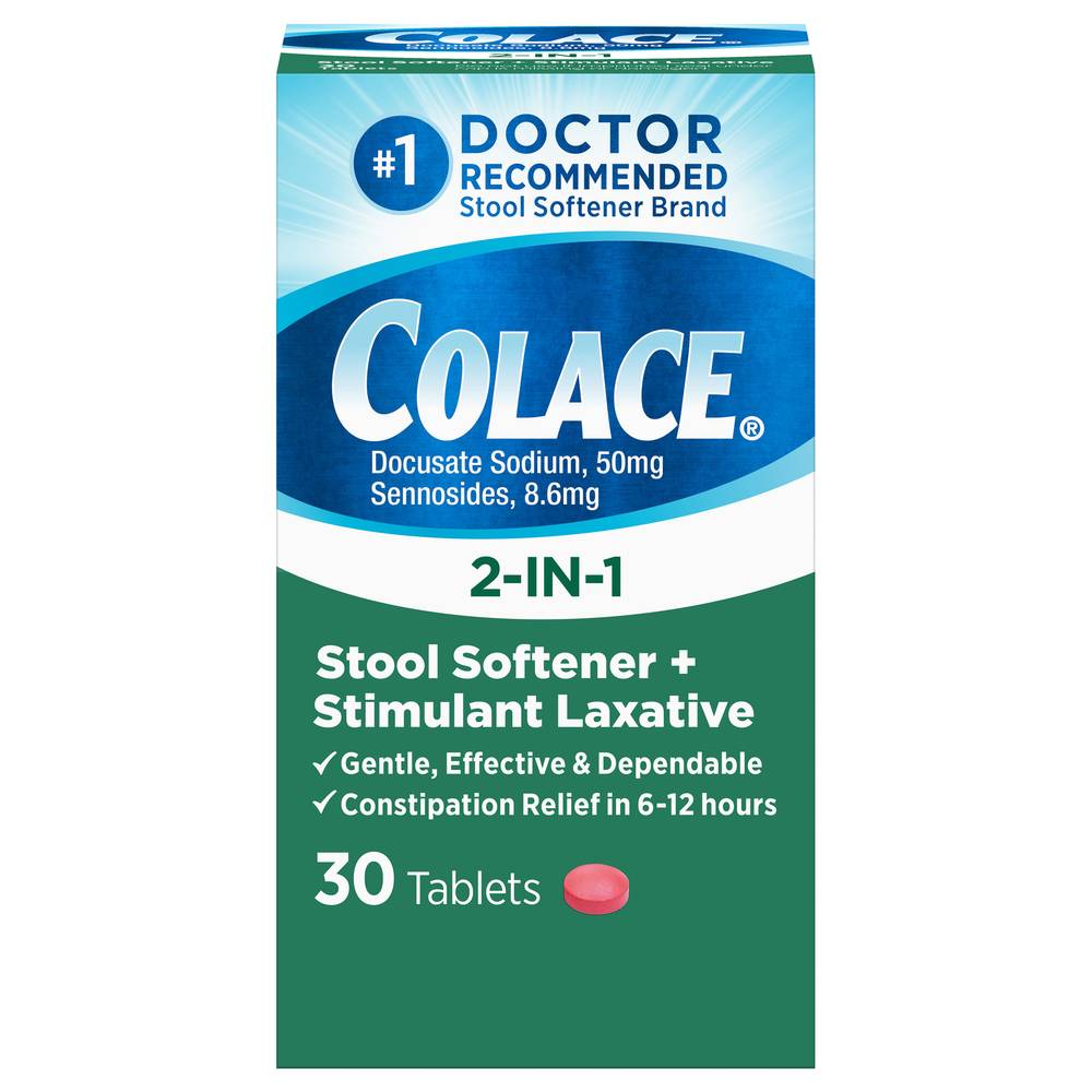 Colace Stool Softener + Stimulant Laxative Tablets (0.63 oz)