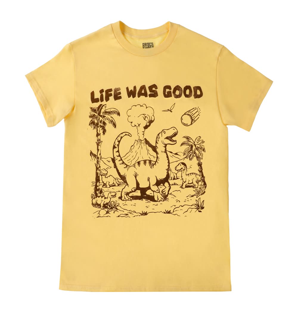 Life Was Good Graphic Tee Large Yellow