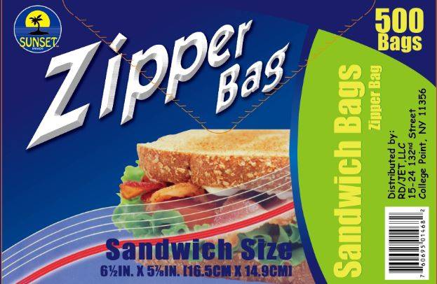 Sunset - Zipper Bags, Sandwich Size - 500 ct (500 Units)