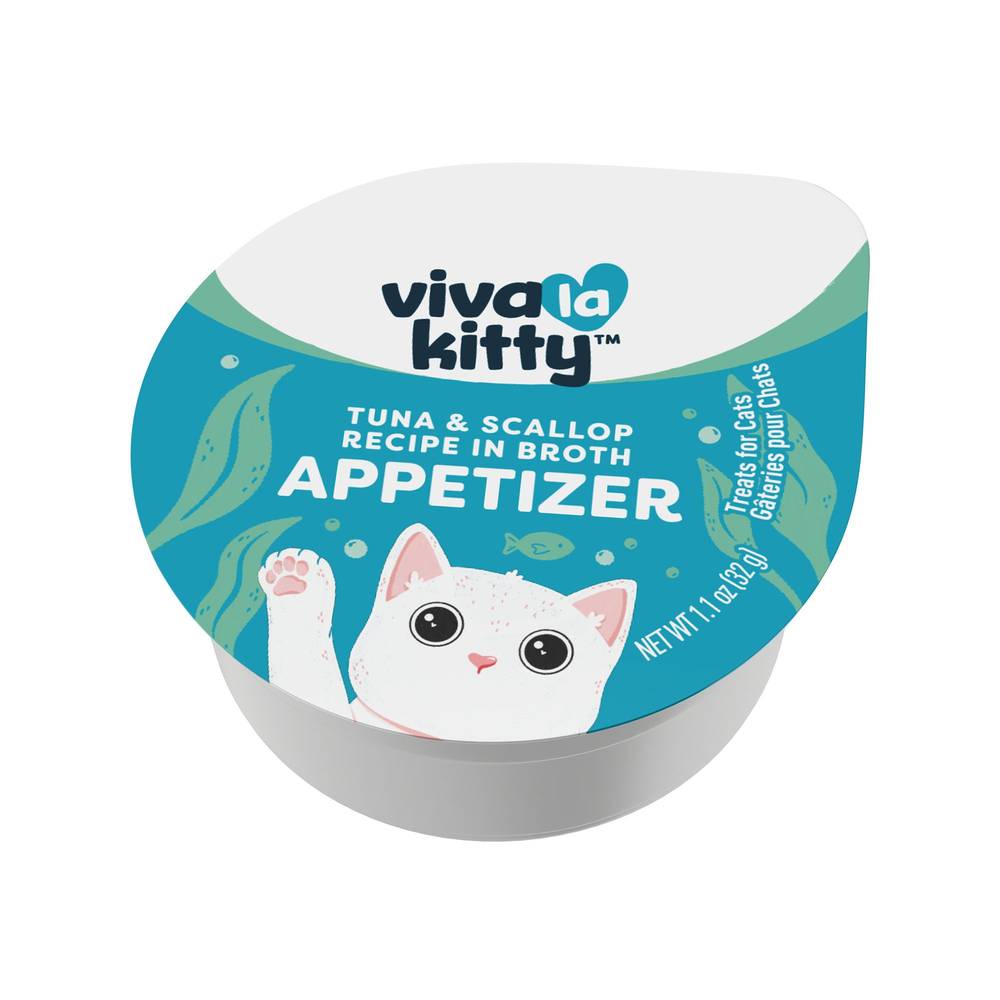 Viva La Kitty® Appetizer Cat Treat - Grain Free, High Protein (Flavor: Tuna & Scallop, Size: 1.1 Oz)