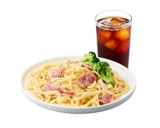 【套餐】奶油培根義大利麵｜Carbonara Pasta