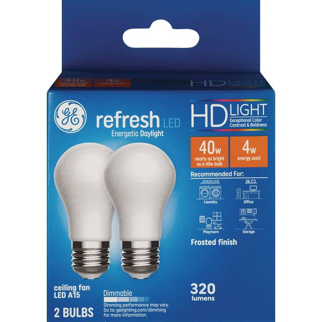 GE REREFSH 40W HD A15 FROSTED 2PK