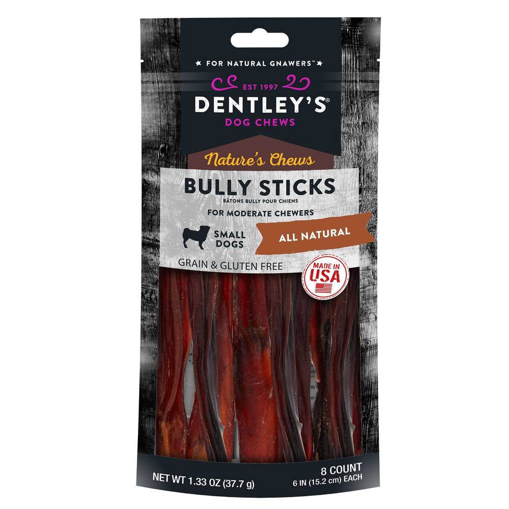 Dentley's® 6\" Bully Stick Dog Chew - 8 Count (Size: 4.4 Oz)