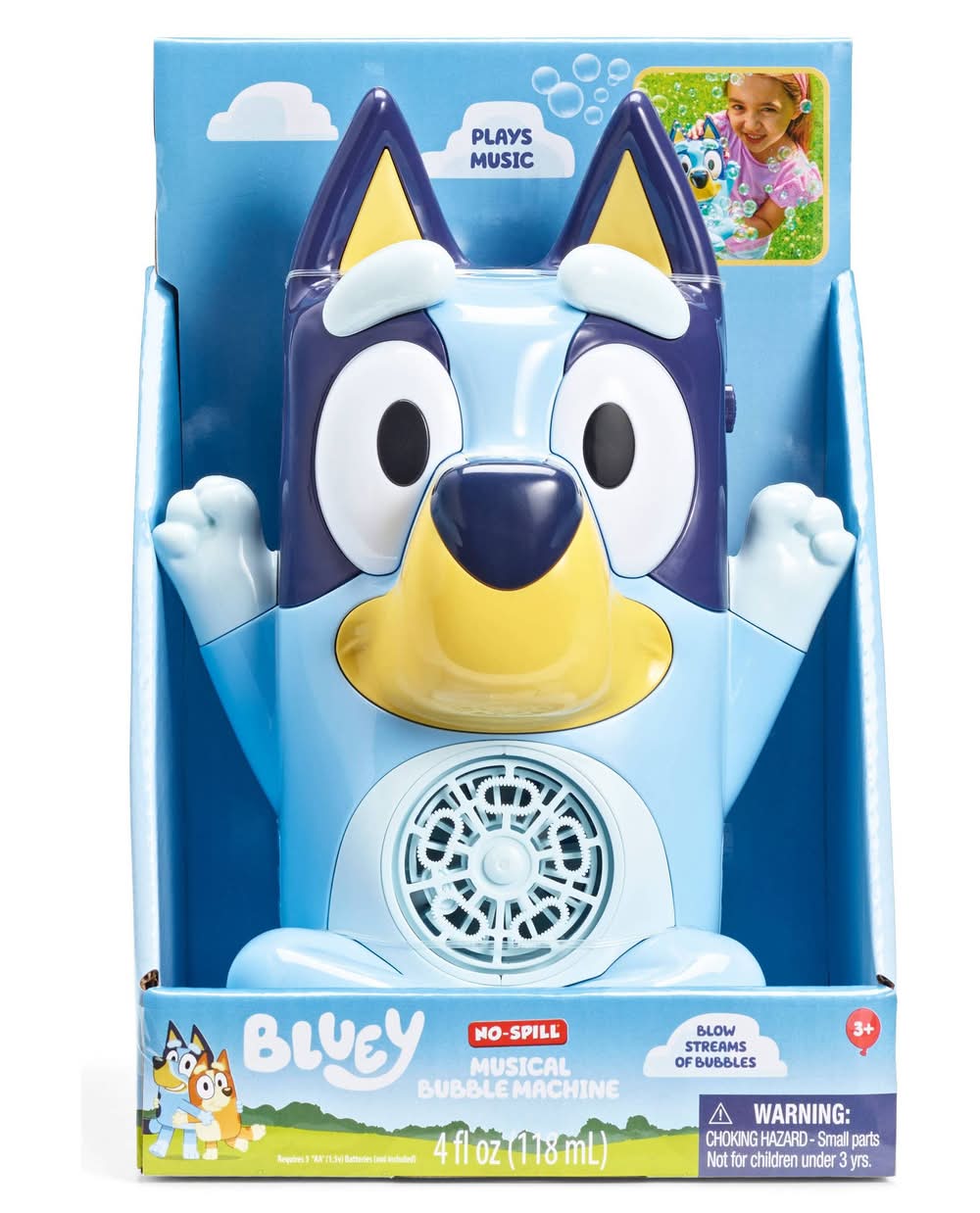 BLUEY No Spill Musical Bubble Machine 3+