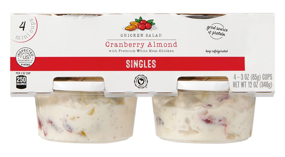 Park Street Deli Chicken Salad Singles, Cranberry Almond (4 x 3 oz)