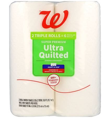 Walgreens Ultra Quilted Super Premium Paper Towels Rolls, 11x5.9 in (2 ct)