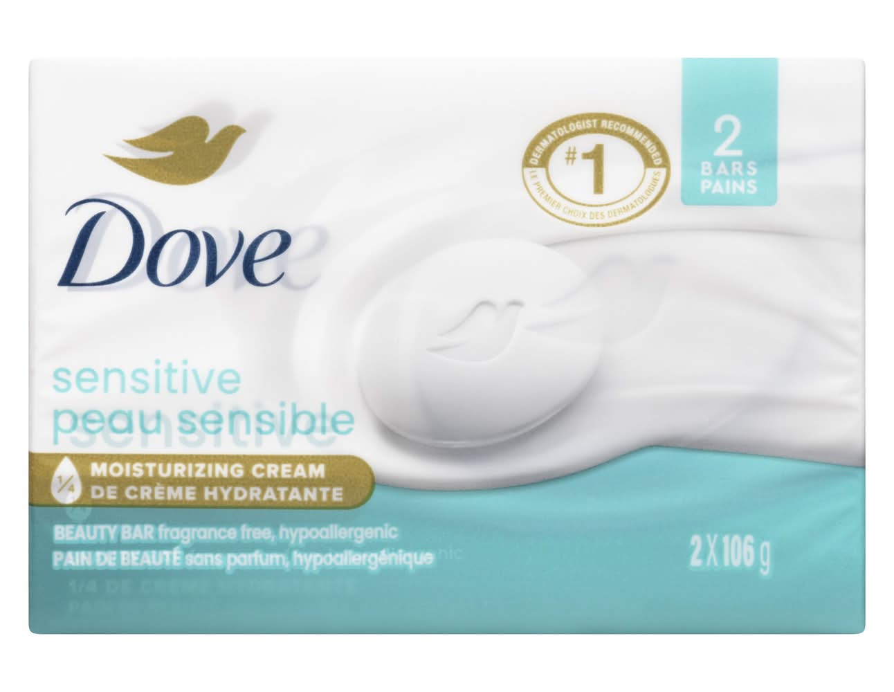 Dove peau sensible (2/106 g) - sensitive skin beauty bar (2 units)