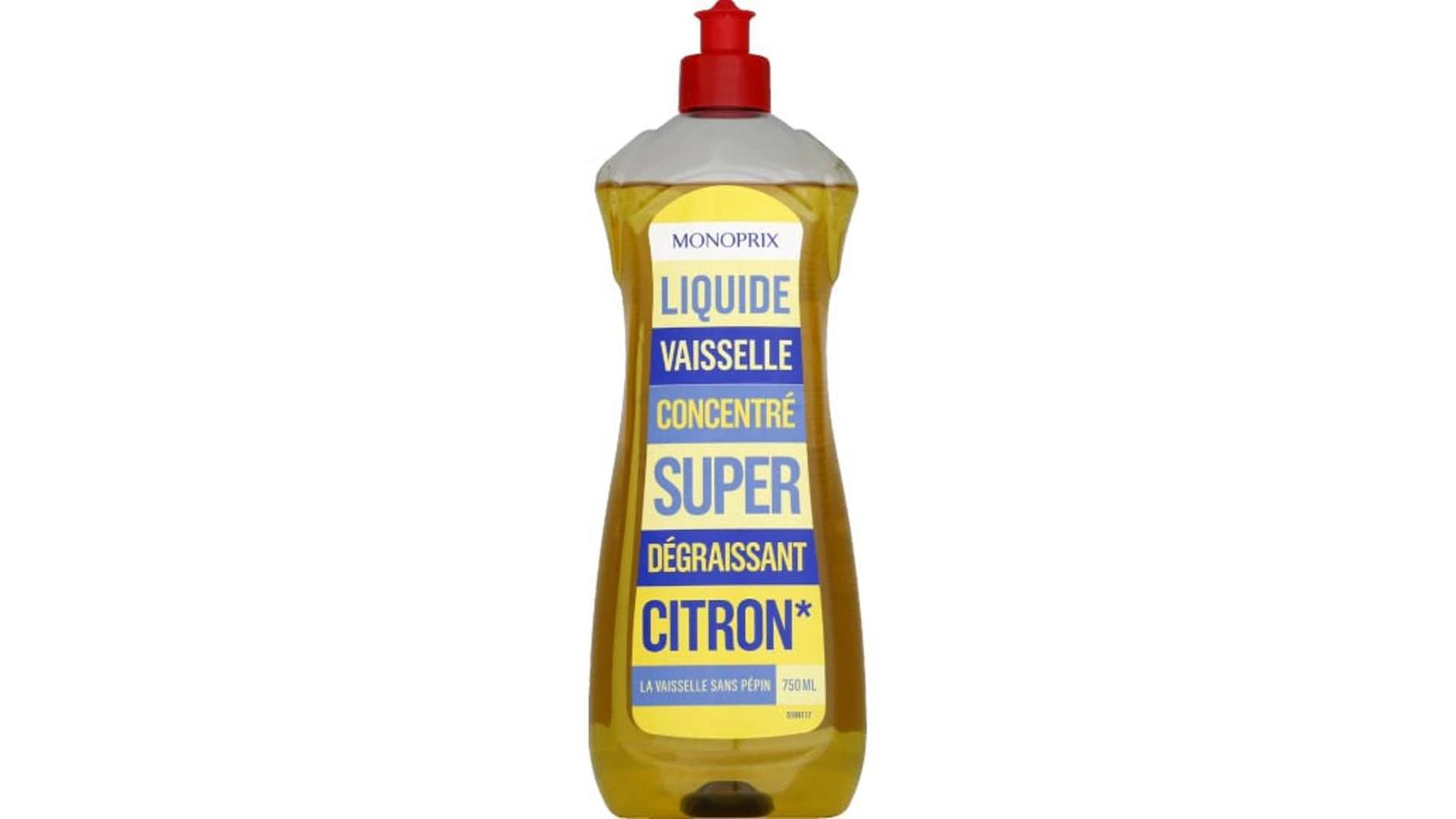 Monoprix Liquide vaisselle concentré super dégraissant citron Le flacon de 750 ml