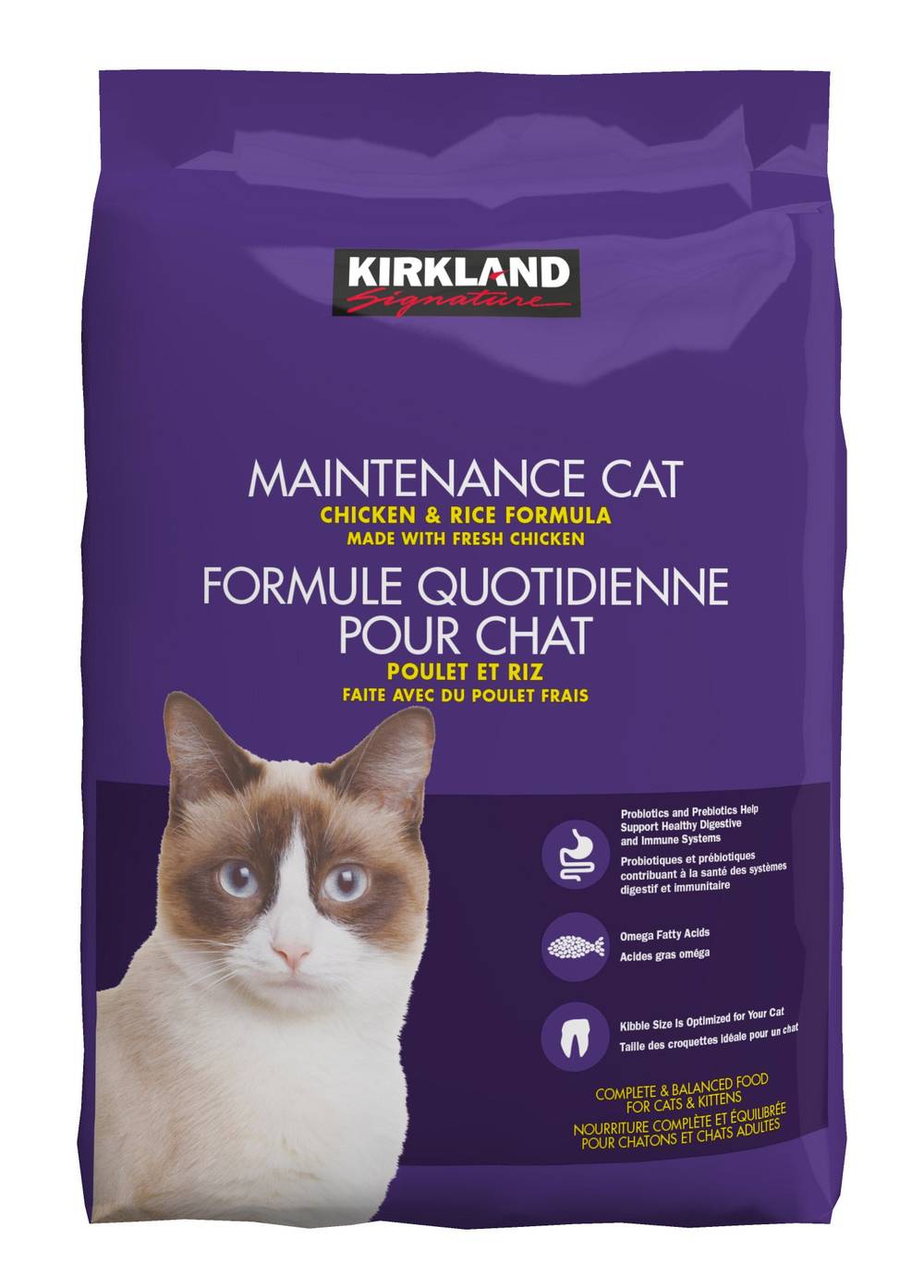 Kirkland Signature – Nourriture Quotidienne Pour Chat Poulet Et Riz, 9,07Kg (20 Lb.) / Kirkland Signature Maintenance Cat Chicken & Rice Formula, 9.07Kg (20 Lb.)