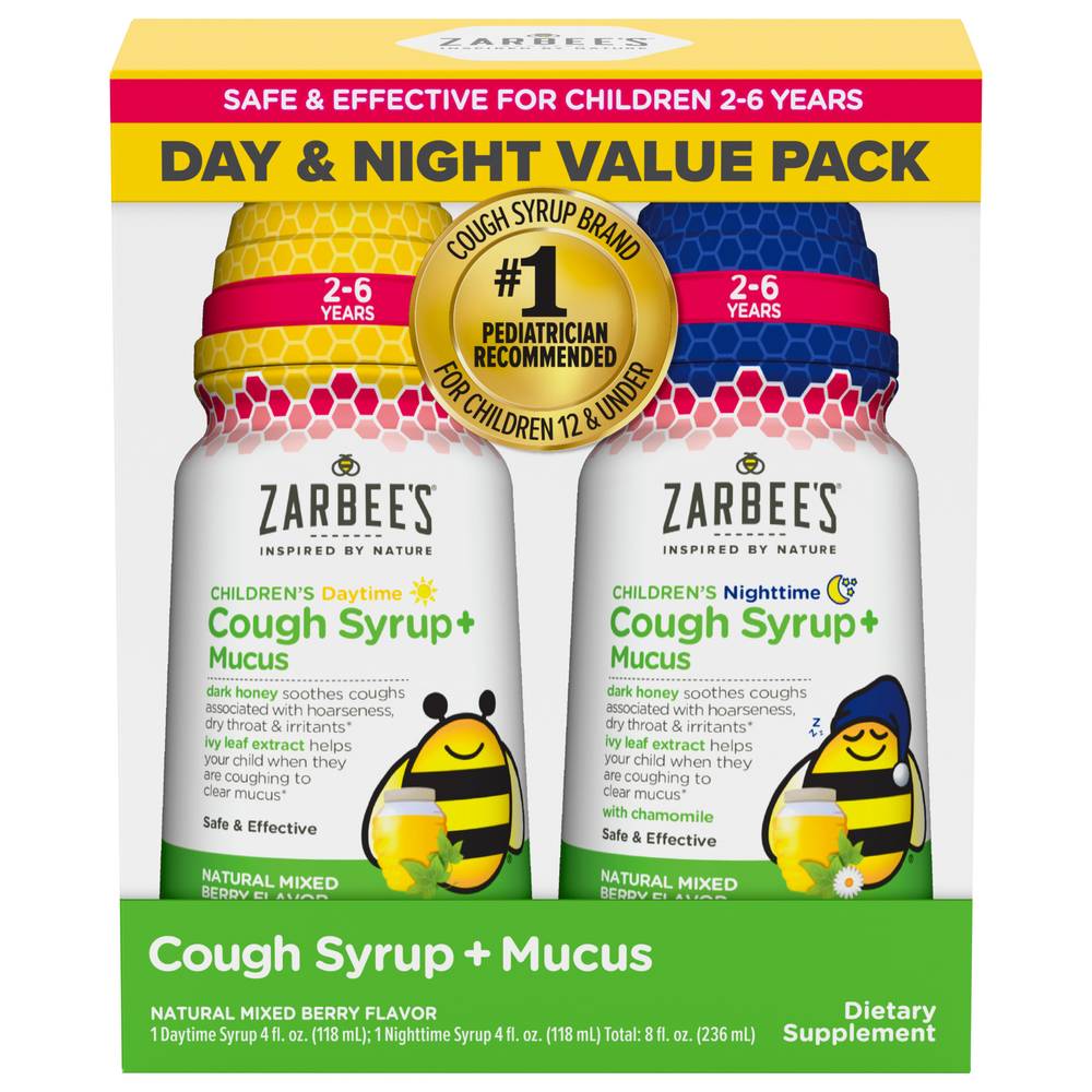 Zarbee's Day & Night Kids Cough &Mucus Syrup (8 fl oz, 2 ct)