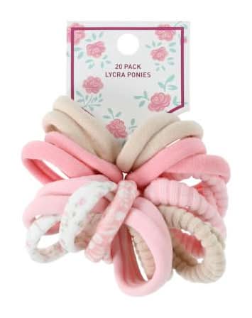 Lycra Ponies 20-Pack Pink Floral