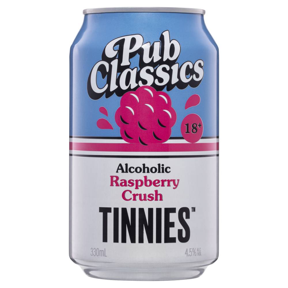 Tinnies Pub Classics Alcoholic Raspberry Crush Can 330ml