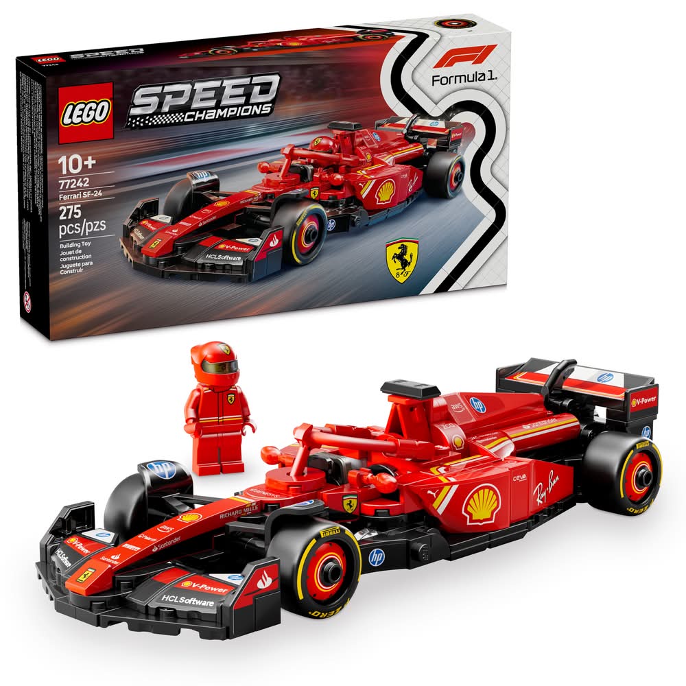 LEGO Speed Champions Ferrari 24 F1 Race Car Building Toy Set For Ages 10+ (275 ct)