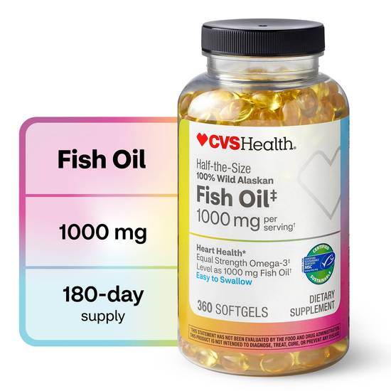 CVS Health Wild Alaskan Fish Oil Softgels, 360 CT