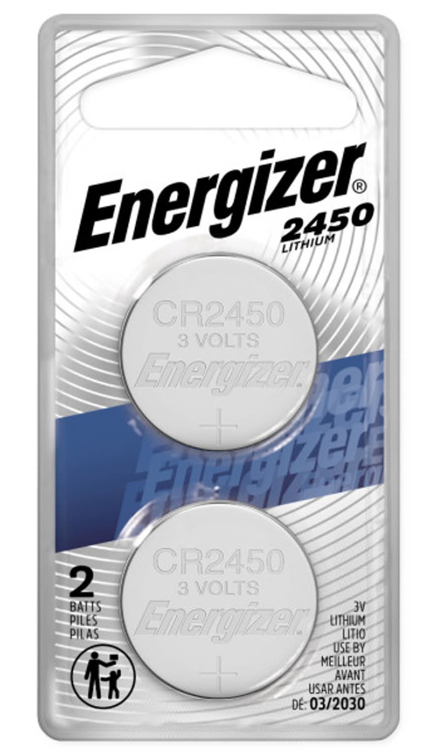 Energizer Lithium 2450 3 V Button Cell Battery 2450Bp-2N 2 Pk