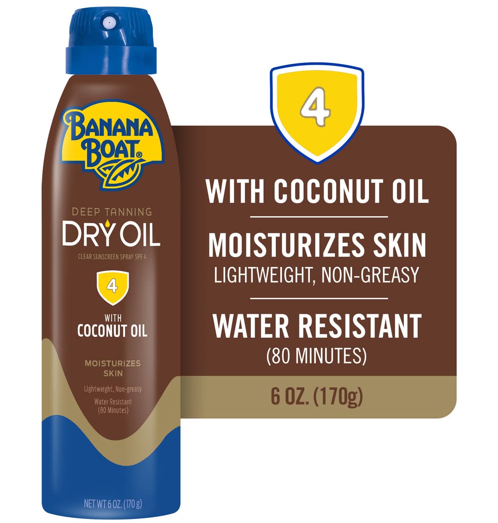 Banana Boat Deep Tanning Dry Oil Sun Care Sunscreen Spray (6 oz)