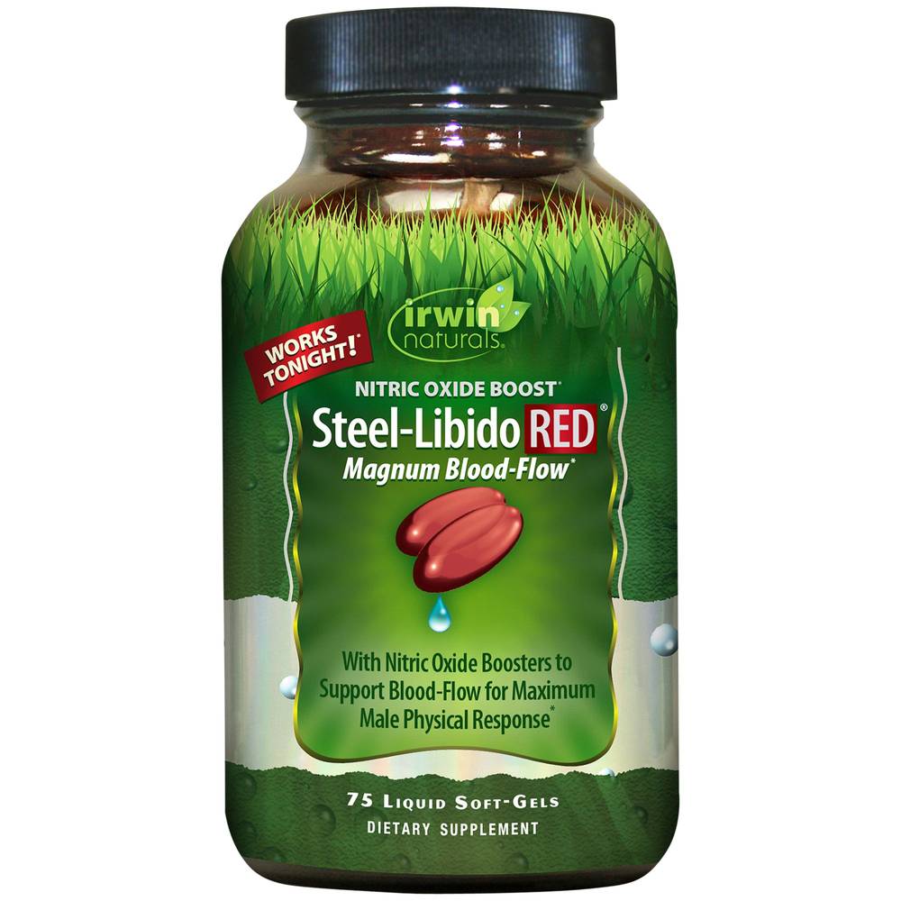 Steel-Libido Red For Men - Nitric Oxide Boosters (75 Liquid Softgels)
