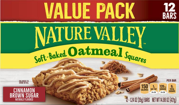 Nature Valley Soft-Baked Value pack Oatmeal Squares (12 ct) (cinnamon brown sugar)
